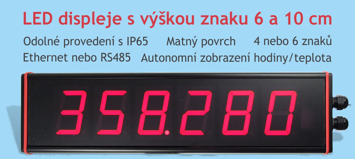 Velký LED displej - hodiny teplota