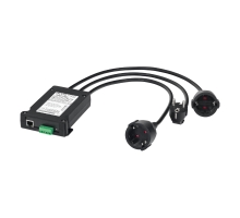 NETIO PowerCable 2KF: Ploché PDU, 2× spínaný a měřený výstup, typ F- Schuko, 2x DI, 1× vstup, EU plug, 30 cm, WiFi, LAN