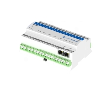 Univerzální I/O modul, 12× DI, 8× UI, 6× AO a 12× DO, Modbus TCP/IP nebo BACnet MSTP, RS485, Ethernet