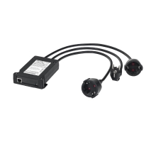 NETIO PowerCable 2PF: Ploché PDU, 2× spínaný výstup, typ F -Schuko, 1× vstup, EU plug, 30 cm, WiFi, LAN