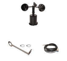 Kompletní instalační sada anemometru s kabelem, držákem a dvěma objímkami pro upěvnění na sloup