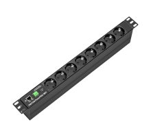 NETIO PowerPDU 8KF: Přepínané a měřené PDU, 8 výstupů, typ F-Schuko, max. 16 A